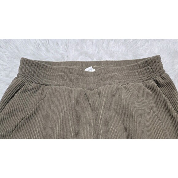 Halara Tan Wide Leg Corduroy Pull On Lined Pants Size Medium 28x26 Petite - Picture 7 of 15